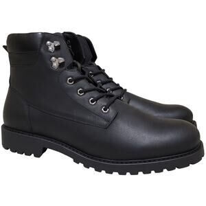 Vance Co Men Rogue Combat Work Ankle Boots Size US 13 Black Faux Leather